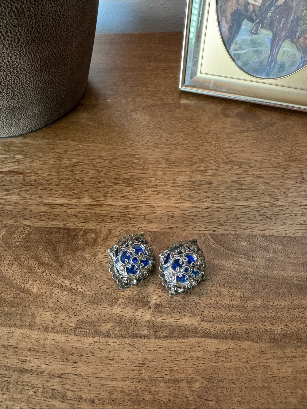 Vintage Silver/Blue Earrings
